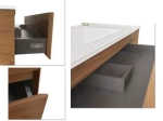 Meuble sous-vasque, finition bois ou couleurs, deux tiroirs à onglet, Largeur 60, 70, 80, 100, 120 et 140 cm, Profondeur 45 cm, Hauteur 55 cm, Stock disponible, LIVRAISON OFFERTE